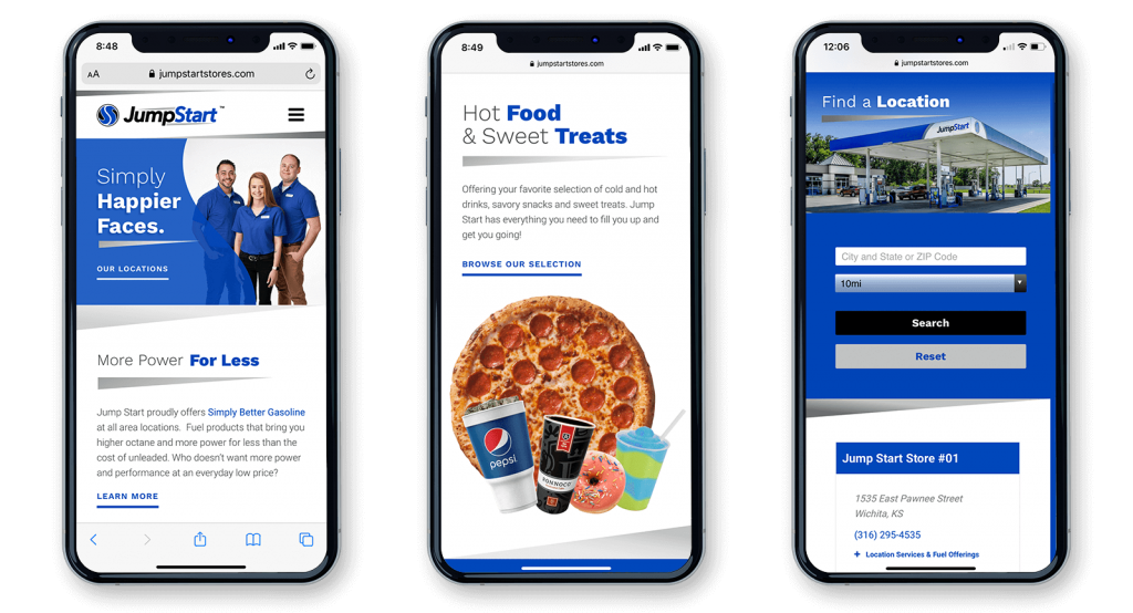 Retail site Design Jump Start Stores Baseline Creative